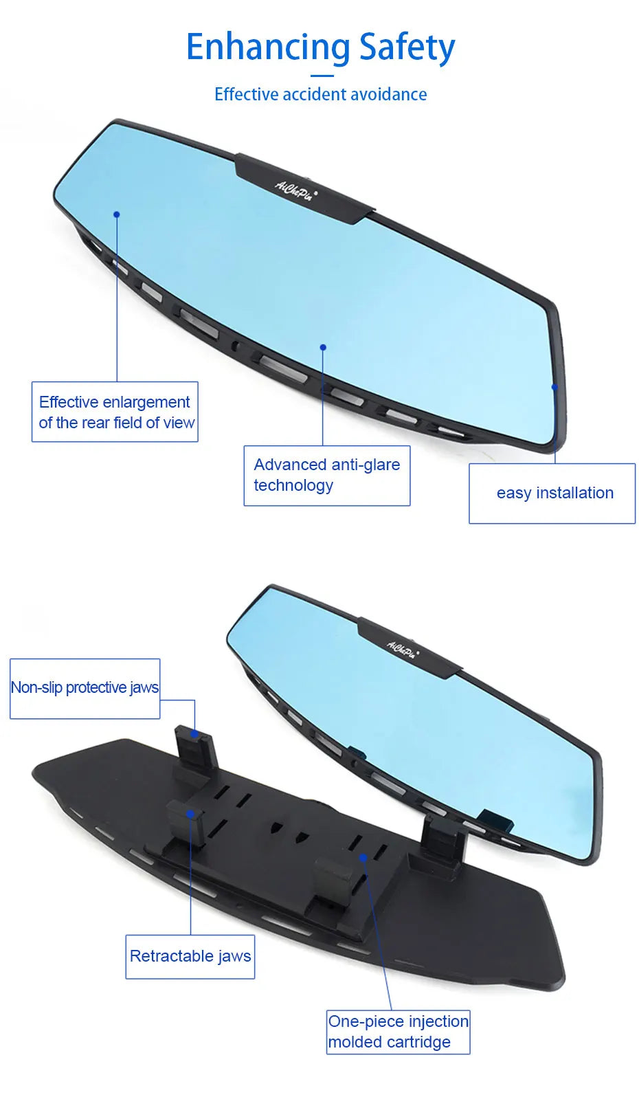 BLALION Car Baby Mirror Rear View Mirror Wide Angle Panoramic Assisting Large Vision Interior Monitor Universal Car Accessories
