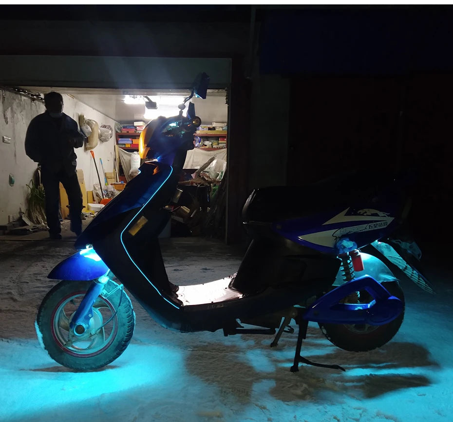 BLALION 12V Motorcycle LED Ambient Decorative Strip Light Car DRL Styling Flexible Atmosphere Lights APP Control Waterproof Lamp