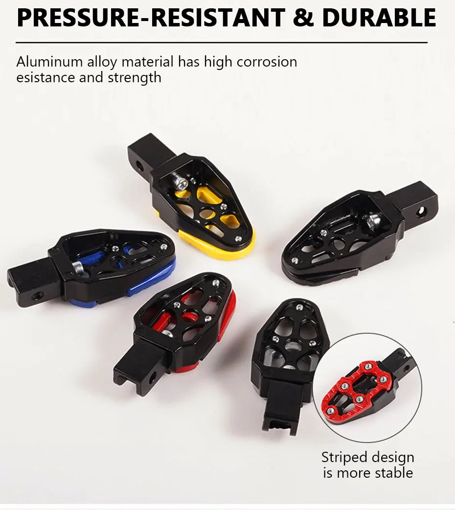 BLALION 1 Pair Universal Aluminum Alloy Footrest Pedals Angle Adjustable for Motorcycle Scooter ATV E-Bike Foot Rests Foot Pegs