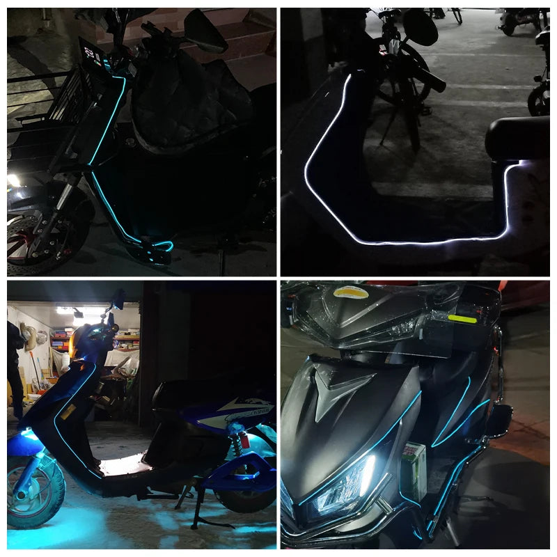 BLALION 12V Motorcycle LED Ambient Decorative Strip Light Car DRL Styling Flexible Atmosphere Lights APP Control Waterproof Lamp