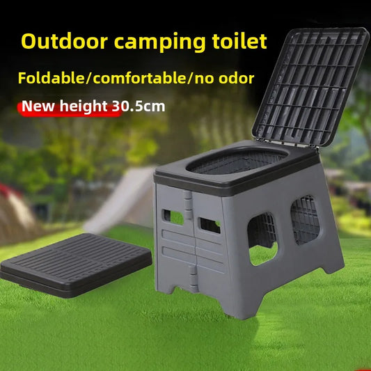 Outdoor camping stylefoldable toilet travel self-driving car toilet emergency portable toilet stool toilet stool