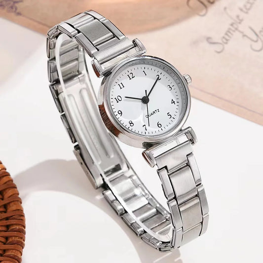 Women Fashion  Scale Digital Watch Quartz Steel Band Watches