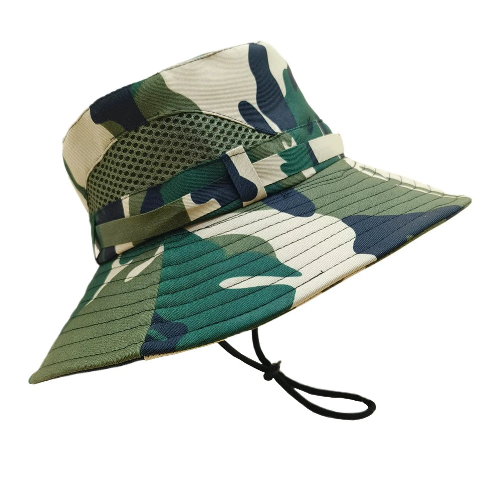 Summer Baby Sun Hat for Boys and Girls Outdoor Camouflage Anti UV Travel Hat Autumn Kids Beach Bucket Cap Hiking Caps 3-7 Years