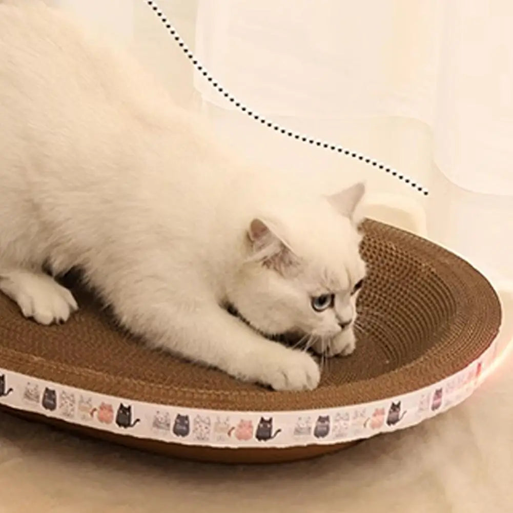 Corrugated Cat Scratcher Cat Scrapers Round Oval Grinding Claw Toys for Cats Wear-Resistant Cat Bed Nest Cat Accessories