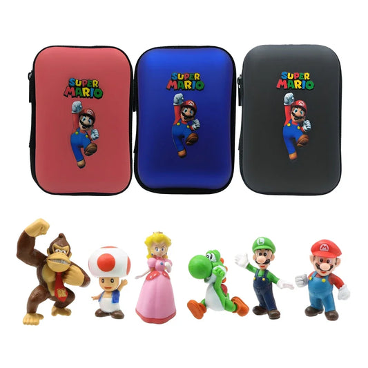 Set 3pcs/Bag Super Mario Bros 4-7cm PVC Action Figure Toys Model Set Luigi Yoshi Donkey Kong Mushroom for kids birthday gift