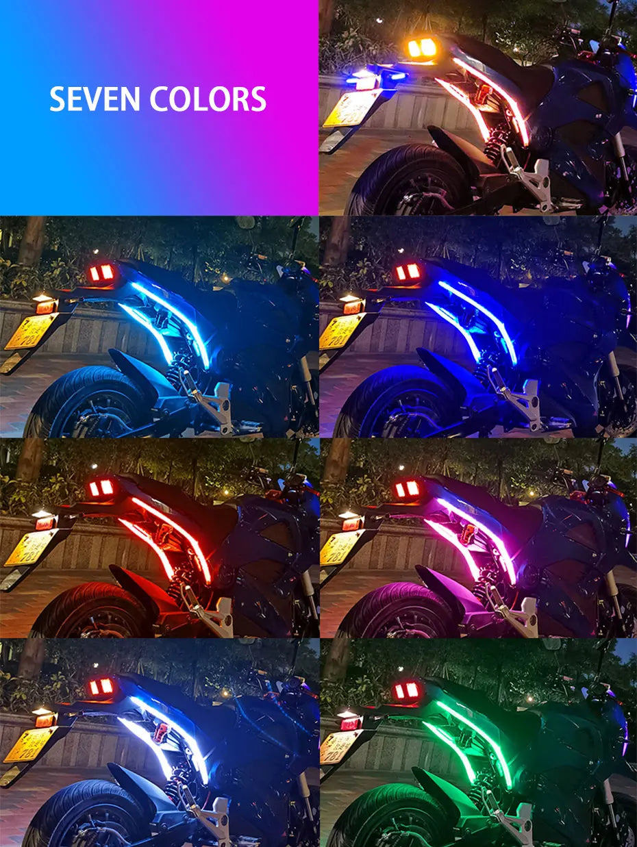 BLALION Motorcycle Turn Signal Lights LED Daytime Running Lights Tail Light DRL Waterproof Decoration Strip Brake Flowing Light