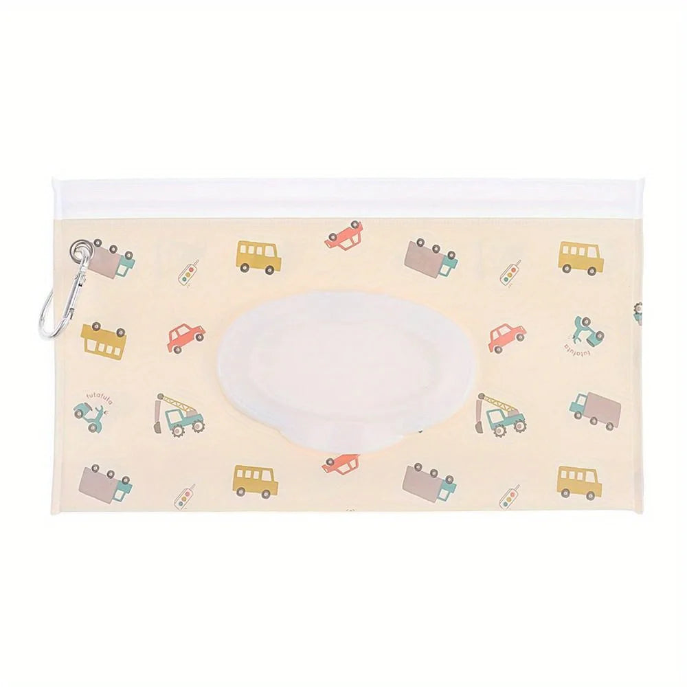 EVA Baby Wet Wipe Pouch Portable Wipes Holder Case Flip Cover Snap-Strap Reusable Refillable Cosmetic Pouch Useful Tissue Box
