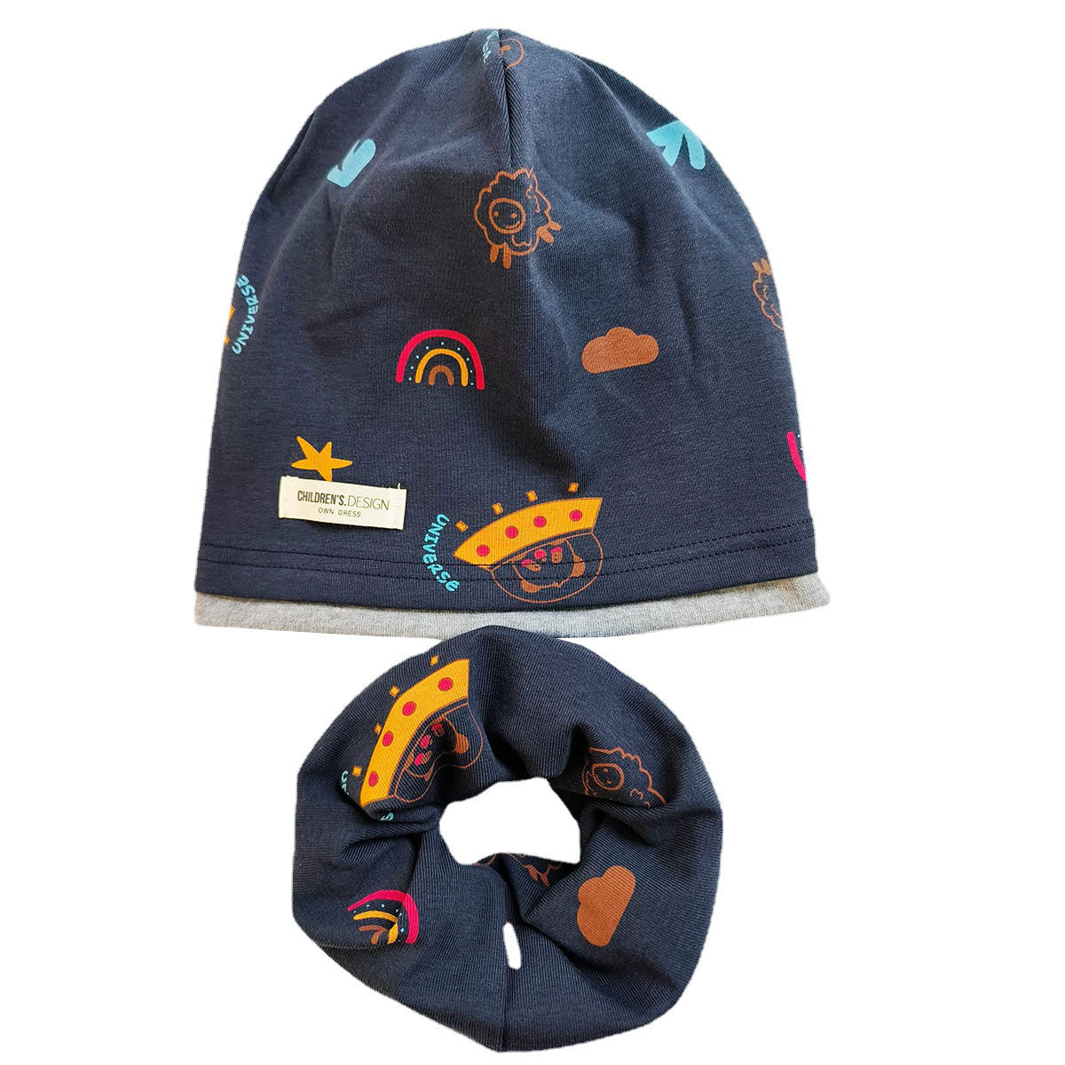 New Good Cotton Baby Hat Scarf Panda Spacecraft Autumn Winter Hat for Boys Warm Children Beanies Baby Neck Scarf Kids Skull Cap