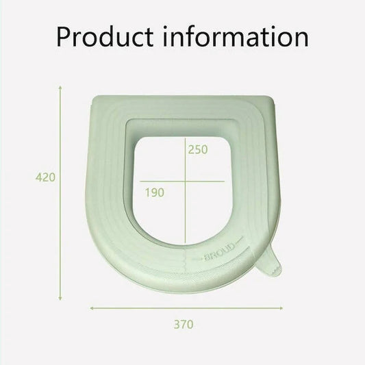 Household Waterproof Thickened Toilet Seat with Handle, Soft Toilet Silicone Seat Covers, Bathroom Comfortable Toilet Seat Pad