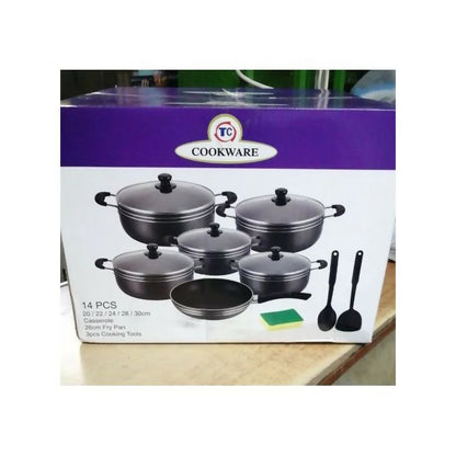 14Pcs Heavy Non-Stick Cooking Pot Sufuria Set