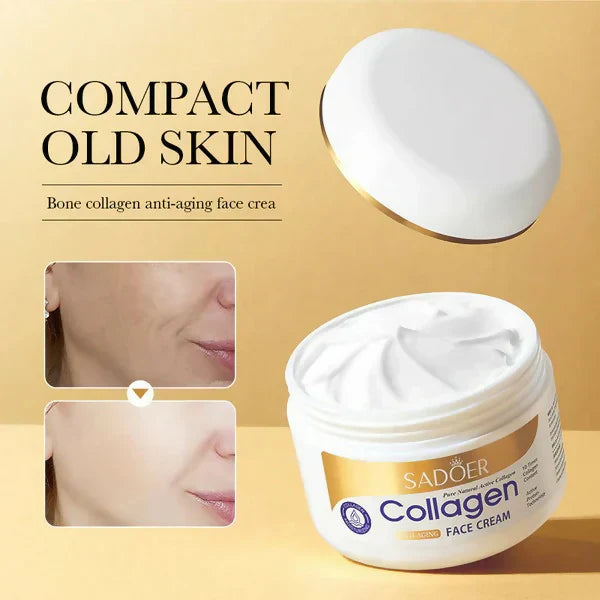 Sadoer Collagen Whitening Face Cream – Hydrating, Anti-Aging & Skin Brightening Moisturizer (Organic, 50g)