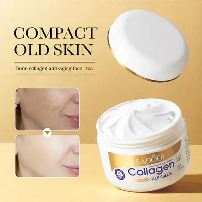 Sadoer Collagen Whitening Face Cream – Hydrating, Anti-Aging & Skin Brightening Moisturizer (Organic, 50g)